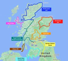 a map showing the locations of different towns in scotland