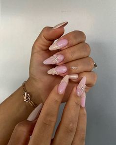 Materials: gel nail, long stiletto tips Greetings and welcome to my store. Hope you find a style you like. ✋🙆I only work with high-quality materials to create sturdy & long-lasting luxury press on nails that you can trust on. My nails will last for:1- 2 days using adhesive tab (provided with the nail set) 2- 3 weeks using nail glue. You can reuse all of the nails multiple times if you take care of them. Follow the instructions provided with the nail set. 💮Please follow the instruction size mea Nails For Birthday, Europe Nails, Pink White Nails, Almond Press On Nails, Nails Flower, Custom Nails, Nail Board, Nails 3d, Acrylic Nail Set