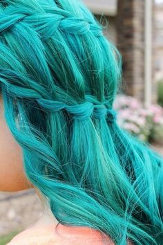 teal Blue And Green Hair, Waterfall Braid Hairstyle, Aqua Hair, Dye My Hair, Mermaid Hair, Gwen Stefani