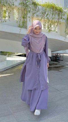 Outfit Muslimah Aesthetic, Khimar Outfit, Outfit Muslim, Moslem Fashion, Model Gamis, Hijab Fashionista