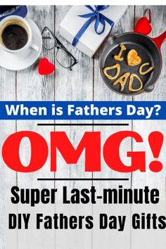 an advertisement for father's day with gifts and coffee