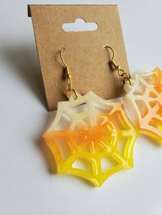 Hand poured, unique Halloween earrings. Candy corn color combo spiderwebs. Black Witch Hat, Days Before Christmas, Johnson City, Holiday Set, Unique Halloween, Halloween Earrings, Christmas Earrings, Color Combo, Candy Corn