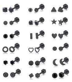 PRICES MAY VARY. What You Get:18Pairs Stud Earrings with Different Shapes(Star,Moon,Heart,Ball,Round,Triangle,Square,Bar,etc.).Economical Set,Great for Daily Wearing and Perfect Gift for Others. Size:Pin Thickness:18G=1.0mm. 6mm Wearable Length,Standard Size,Perfect to Fit Your Ear.Different Size of Shapes,Meet All Your Needs for Multiple Piercing. Fashionable Design:Cute and Delicate Stud Earrings with Various Elements.One Set Contains All the Shapes You Want.Stylish Design,Make You Be More Eye Cartilage Jewelry, Square Bar, Triangle Square, Ear Earrings, Helix Earrings, Tiny Studs, Tiny Stud Earrings, Star Moon, Stud Earrings For Women