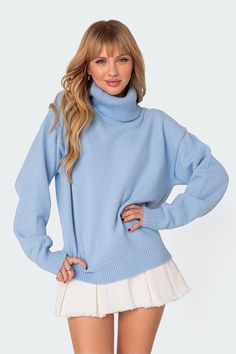 PRODUCT INFO Sweater Turtle neck Oversized fit Knit fabric Polyester, Rayon Model wears size XS/S Model height is 5'6 Item care: Wash with similar color Oversized Turtle Neck Sweater, Oversize Turtleneck Sweater, Visionary Fashion, Oversized Turtleneck Sweater, Oversized Turtleneck, Turtle Neck Sweater, Cozy Knits, Short Rompers, Skirted Swimwear