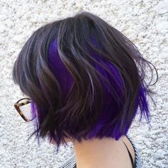 Purple And Black Hair, Dark Purple Hair Color, Short Purple Hair, Purple Balayage, Balayage Hair Dark, Jessie James, Lavender Hair, Brunette Balayage Hair