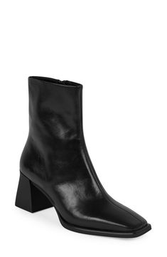 Minimalist yet striking in design, this bootie is set on a boldly flared heel and tapers into a blunt square toe. Style Name:Vagabond Shoemakers Hedda Bootie (Women). Style Number: 6102758. Square Boots, David Kushner, Vagabond Shoemakers, Boots 2024, Black Heeled Boots, 2024 Wishlist, Brown Boots Women, Short Leather Boots, 2024 Style