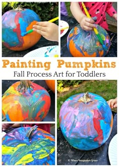 painting pumpkins for toddlers to do with the kids at home and in the classroom