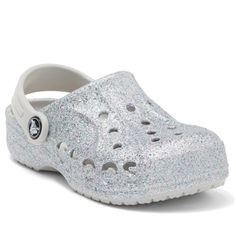 New Crocs Classic Glitter Clog In Silver Toddler Girls Size 8 From The Manufacturer: Classic Glitter Clog Original. Versatile. Comfortable. The Iconic Clog That Started A Comfort Revolution Around The World, Now With Adorable Built-In Glitter All Over! It's The Irreverent, Go-To Comfort Shoe That You're Sure To Fall Deeper In Love With Day After Day. Crocs Classic Clogs Feature Lightweight, Cushioned Construction And Offer An Ongoing Invitation To Be Comfortable In Your Own Shoes. Sparkle On! Cl Crocs Baya, Pink Crocs, Kids Clogs, Crocs Classic Clogs, Crocs Shoes, Clogs Shoes, Womens Clogs, Shoe Sale