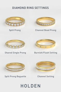 the different types of diamond rings and their price ranges are shown in this image,