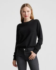 The classic cashmere sweater. Our Mongolian Cashmere Crew is luxuriously soft, made from 100% Grade A cashmere, and available at a radically low price. Because you deserve it. Womens Cashmere, Boatneck Sweater, Women's Sweaters, Sweater Sleeves, Crewneck Sweater, Quince, Cashmere Sweaters, Vneck Sweater, Black Sweaters