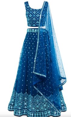 Blue Semi-stitched Traditional Wear With Sequins, Blue Sequined Sets For Festive Occasions, Blue Saree Sets With Sequins, Blue Sheer Dupatta Set For Navratri, Fitted Chanderi Sharara With Sequins, Blue Sequined Saree Traditional Wear, Blue Sequined Traditional Wear With Drape, Traditional Blue Sequin Choli, Designer Blue Sequined Traditional Wear