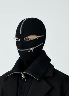 Ski Mask Fashion, Techwear Men, Balaclava Mask, Dark Tide, Zipper Face, Unique Masks, Techwear Fashion, Ski Mask, Face Cover