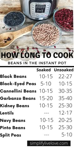 the instructions for how to cook beans in an instant pot