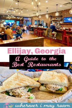 an image of a restaurant with the words, ellay, georgia a guide to the best restaurants