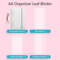 a4 organizer leaf binder with zip pocket and 2 pockets, 3 opening pockets