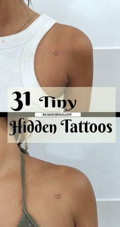 "Tiny Hidden Tattoos"  many small/tiny hidden tattoo if you want to keep your ink a secret. On your chest. Inside your lip. On your neck. Inside your arm. On your upper thigh. Underneath your finger. On the side of your finger. On your collarbone. If these tiny tat locations are good enough for celebs, they're certainly good enough for you. See more ideas check out here! #tinyhiddentattoos #tinytattoos #tinyhiddentattoosideas Tiny Hidden Tattoos, Tiny Tattoos For Women, Tattoos Infinity, Finger Tattoo For Women, Tattoos Mandala, Neck Tattoos Women