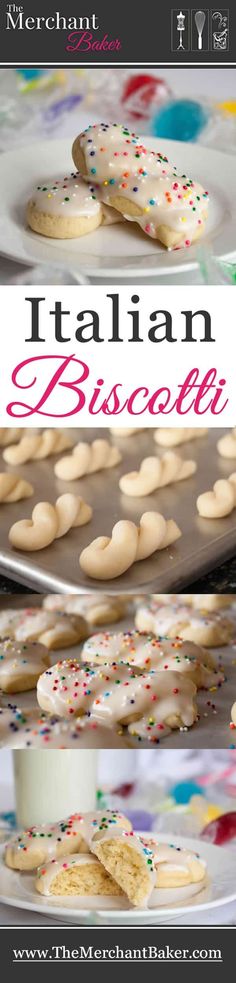 italian biscotti cookies with sprinkles on the top and bottom are shown