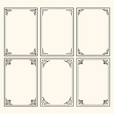 four square frames with floral designs on them, each in different sizes and shapes to be used