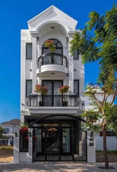 an apartment building with balconys and balconies