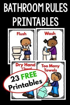 bathroom rules printables for kids to help them learn how to use the toilet