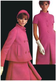 Hot Pink Suit, 1960s Mod Fashion, Sixties Style, 1960s Dresses, Pyramid Shape