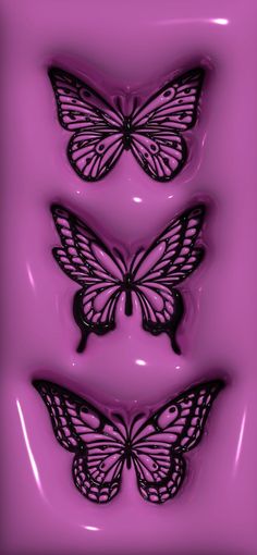 three butterflies on a purple background