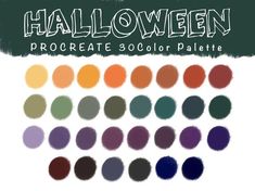 the color palette for halloween is shown