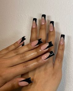 classic french tip can do no wrong ☝🏽 • • December Booking are now Open ! • • #gelnails #gelxnails #gelxtension #apres #apresgelx #valentinobeautypure #vbp #blacknails #frenchtipnails #nudenails #explore #explorepage #exploremore Classic French Tip, Black French Tip, Black French Tips, Black French, French Tip Nails, Now Open, Deep Black, Nude Nails, Black Nails