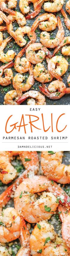 grilled shrimp with garlic and parmesan on the side is shown in this recipe