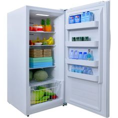 an open refrigerator filled with lots of food