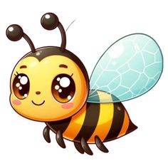 a cute little bee with big eyes