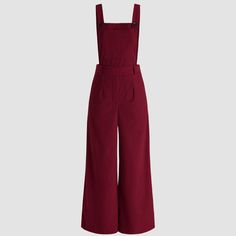 Black Buttons Adorable Style Wide Leg Trousers, Corduroy Jumpsuit, Coffee Date Outfits, Colorful Wardrobe, Corduroy Overalls, Polyester Pants, Red Jumpsuit, Classic Wardrobe, Boutique Tops