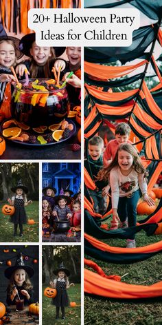 halloween party ideas for children with pumpkins and decorations