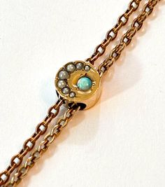 Antique Slide Chain Necklace Victorian Crescent Moon Star Opal Seed Pearl Gold Filled Pocket Watch - Muff Guard Chain Vintage Estate Jewelry Seed Pearl, Moon Star, Stars And Moon, Crescent Moon