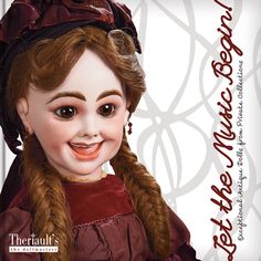 an old doll with braids on her head