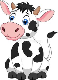 a black and white cow with blue eyes