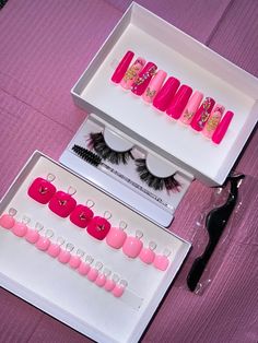 Pink spring/summer couture box. Glamour Nails, Big Eyes Art, Pink Spring, Christmas Birthday Gifts, Girly Accessories, Long Acrylic Nails, Cute Acrylic Nails, Makeup Cosmetics, Natural Makeup