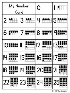 a printable number card with numbers on it