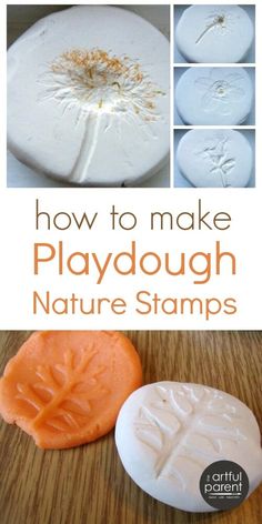 how to make playdough nature stamps with pictures and instructions for making soaps