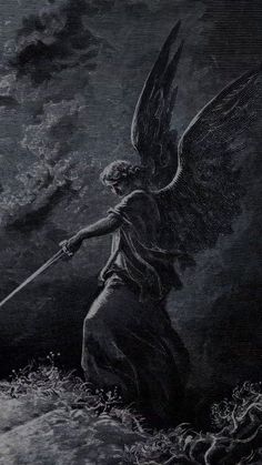 Biblical Art Aesthetic, Falling Angel Wallpaper, Christian Gothic Aesthetic, Archangel Michael Wallpaper, Gargoyle Oc, Angel Widget, Biblical Aesthetic, Goth Catholic, Pfp Aesthetic Dark