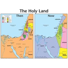 The Holy Land: Then and Now compares a Bible map of the Holy Land during Old Testament times side-by-side with a map of modern-day Holy Land. The clear, colorful map with large print provides a simple way of enhancing Old Testament stories of Moses, Joshua, the 12 Tribes, Joseph, the kings of Israel.3 Key Features of this Holy Land Then and Now Poster1. Easy-to-See Size and Laminated for DurabilityFull color, large Bible wall chart for Bible study, Sunday school or Summer Bible School use. Durable and water resistant (spill proof) - sturdy and unlikely to rip, crease, or wrinkle over time! Size: 19.5 x 26. Printed on heavy chart paper, and laminated front and back with high quality 3 mil lamination. Perfect for use with water-soluble markers. Rolls for easy storage.2. Shows the Bible Mapping, Bible Study Topics, Bible Study Help, Information Poster, Bible History, Bible Study Lessons, The Holy Land, Bible Study Notes