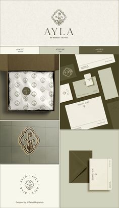 the logo and business card design for a luxury hotel, with an elegant emblem on it