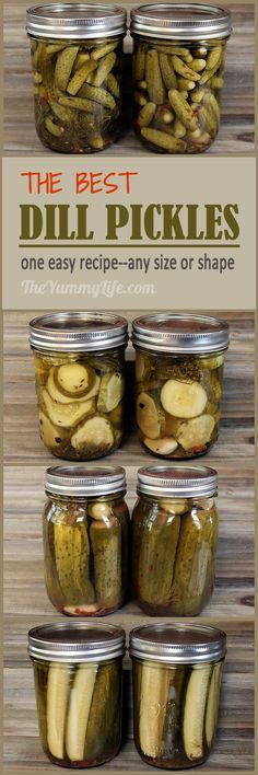 the best dill pickles one easy recipe - any size or shape in jars