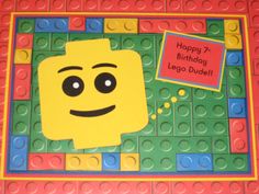 a birthday card made to look like a lego character from the movie, happy birthday leo dupli