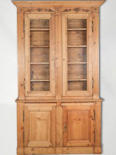 Elegant 19th-century French Pine Bookcase Section Drawing, French Interior Design, French Rustic, Pull Out Shelves, Low Cabinet, French Interior, French Furniture, Wooden Doors, Rustic Furniture