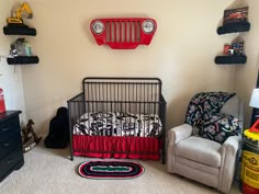 Jeep grill, boys nursery, garage, mechanic, tire shelf Hot Wheel Nursery, Fast And Furious Nursery, Nursery Ideas Cars, Race Car Themed Nursery, Hot Wheels Nursery