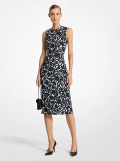 Sophisticated with a graphic punch, this sleeveless sheath dress is crafted in Italy from double-faced stretch cady with a bold rose print. Sharpen the look with black patent pumps and a structured handbag. Structured Handbag, Black Patent Pumps, Sheath Dresses, Dress Stretch, Michael Kors Collection, Sleeveless Sheath Dress, Rose Print, Dress Backs, How To Take Photos