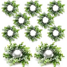 PRICES MAY VARY. Package Includes: you will receive 8 pieces of eucalyptus candle rings wreaths. These floral candle wreaths have an overall diameter of 7.87 inches with an inner diameter of 3.15 inches, suitable for most pillar candles, jar candles, candlesticks, lanterns, candle holders, and other table displays enough quantity can meet your daily needs and various decorative needs, notes: the package does not include candle cups and candles Reliable Material: eucalyptus wreath is made from PV Farmhouse Wedding Table, Greenery Wreath Wedding, Christmas Candle Rings, Bridal Umbrella, Eucalyptus Candle, Specialty Candles, Table Party, Candle Wreaths, Wedding Candle