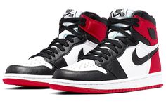 The Wmns Air Jordan 1 Retro High 'Satin Black Toe' comes in one of the most popular colorways for Michael Jordan's first signature sneaker. Released in August 2019, this women's shoe is decorated in black, white and Varsity Red with an upper that's constructed of leather and satin. The Wings logo is made of metal and the Nike Swoosh appears in black, while a white midsole and red outsole with a pivot point tread pattern complete the design. SKU: CD0461-016 Release Date: 17 Aug 2019 Color: Black/ Air Jordan 1 Mid Black, Air Jordan 1 Mid Gs, Wmns Air Jordan 1, Jordan 1 Black, Jordan Retro 1, Womens Air Jordans, Adidas Spezial, Jordan 1 High Og, Air Jordan Retro