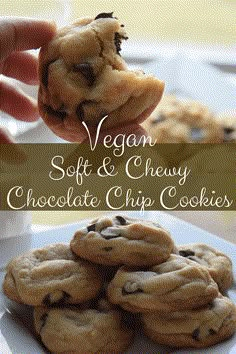 vegan soft and chewy chocolate chip cookies